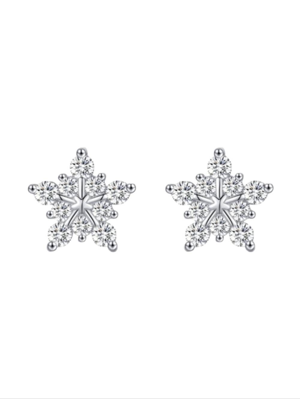 Moissanite Diamond Sterling Silver Earrings w GRA Certificate